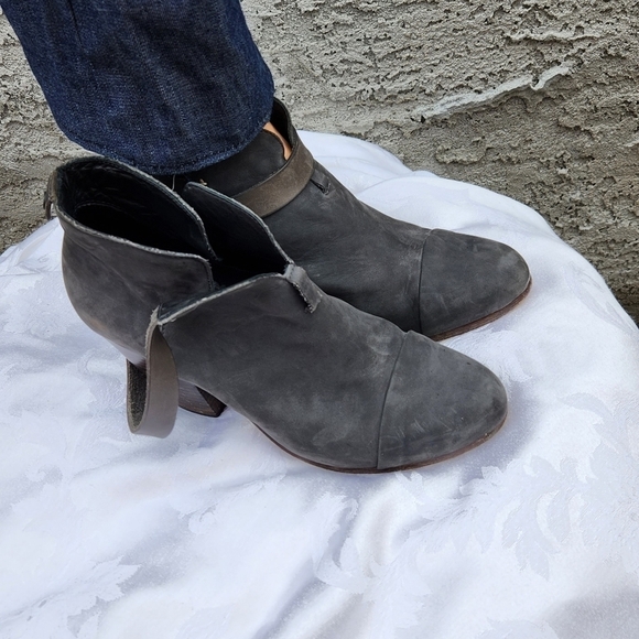 Rag & Bone Harrow Grey Suede Block Heel Booties - Picture 2 of 15